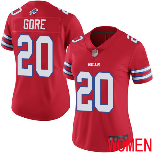 Women Buffalo Bills #20 Frank Gore Limited Red Rush Vapor Untouchable NFL Jersey